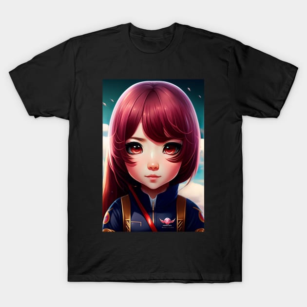 Anime Girl with lovely chibi eyes T-Shirt by Fun and Cool Tees